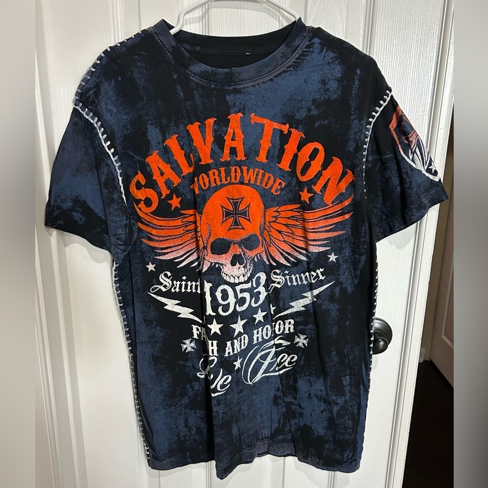 Raw State Salvation Graphic T-Shirt Heavy Stitch Large